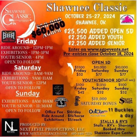 Shawnee Classic Oct 25-27, 2024